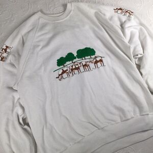 Cute Western Cowgirl Vintage Cozy Print Cow Sweater Women XXL Dairy Theme